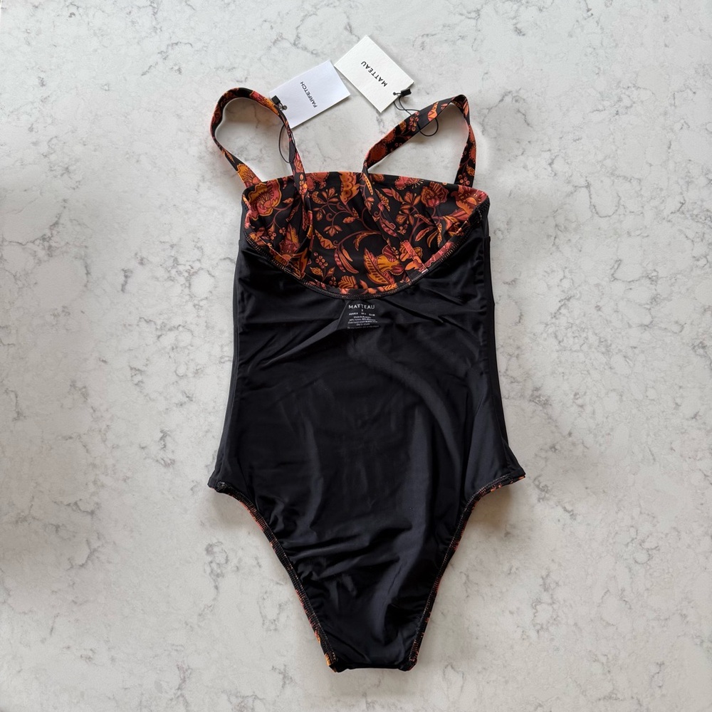 Matteau Square Neck Maillot One-piece Swimsuit NWT Designer size 2 = US4 - Picture 5 of 7